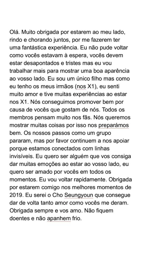 bekacavallcante's tweet image. Tradução da carta do Seungyeon. 

#reboot_X1
#x1_new_begining
#no_disband_X1
#사랑하는_엑스원_고마워