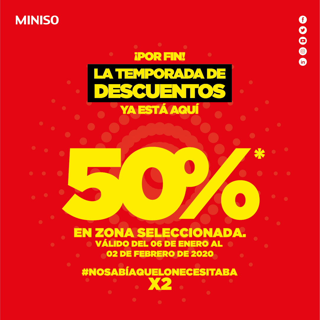 Plaza Patria (@plazapatria) on Twitter photo Ven a <a href="/MinisoMexico/">Miniso México</a> de #PlazaPatria y encuentra una gran variedad de productos a mitad de precio. Válido en todas las tiendas de la República Mexicana excepto en tiendas de aeropuertos. Vigente del 06 de enero al 02 de febrero de 2020 #MomentosPlazaPatria Ven a <a href="/MinisoMexico/">Miniso México</a> de #PlazaPatria y encuentra una gran variedad de productos a mitad de precio. Válido en todas las tiendas de la República Mexicana excepto en tiendas de aeropuertos. Vigente del 06 de enero al 02 de febrero de 2020 #MomentosPlazaPatria