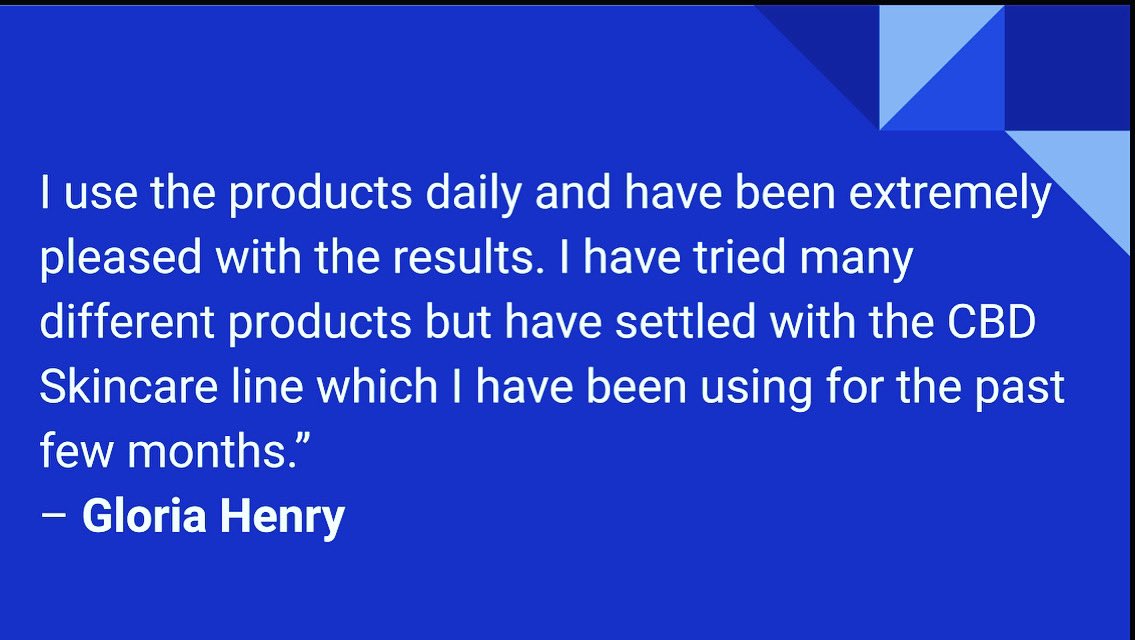 zimmerglobal's tweet photo. Testimonial Tuesday: see how Gloria Henry benefited from the XCan21 CBD skincare line. TRY our XCan21 CBD Skincare line today and experience the benefits yourself.
#cbd #cbdoil #cbdoilbenefits #cbdbenefitsforskin #everybodyneedscbd #helpushelpyou #zimmerandcompany. https://t.co/pmGSgIugU9