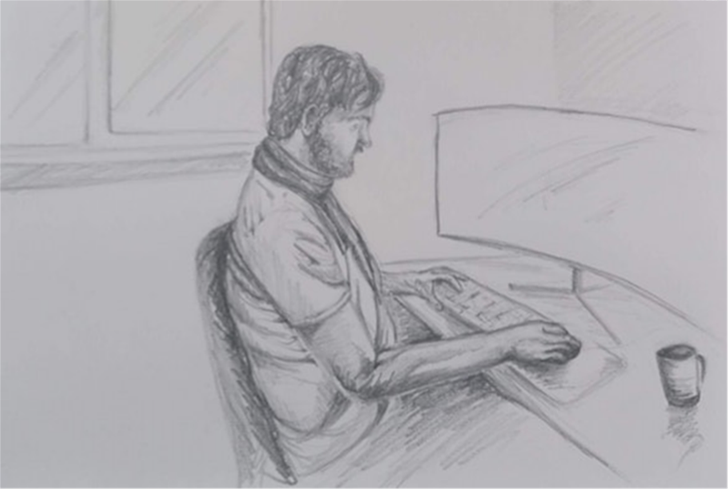 Cameron_D_GD's tweet photo. Thank you @katecnorton for this amazing sketch. It perfectly encapsulates what 99% of my life is when developing video games, sitting behind a computer drinking too much coffee. https://t.co/o7bxv4S7Du