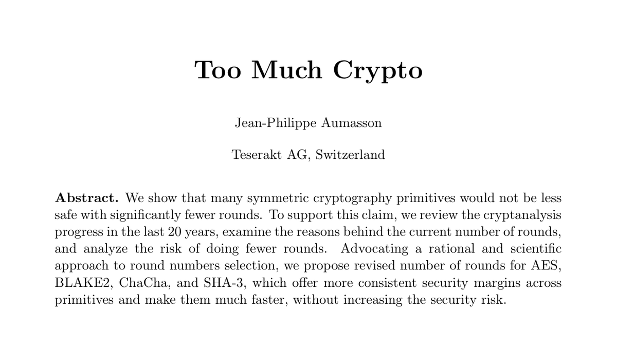 We've scheduled the next <a href="/papers_we_love/">Papers We Love (@paperswelove@mstdn.io)</a> Vienna meetup: "Too Much Crypto" on the 16th at <a href="/STOCKWERKCO/">STOCKWERK Coworking</a> 
meetup.com/Papers-We-Love…