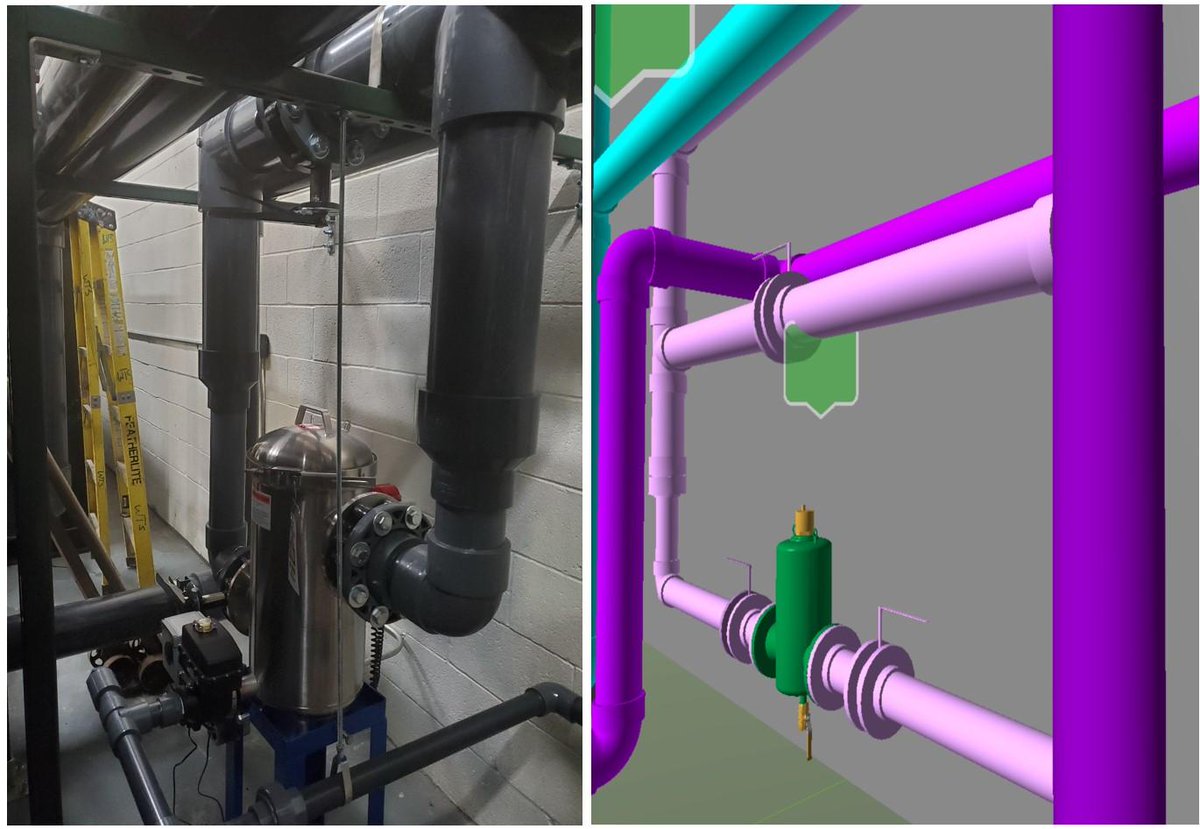 wmtspaeder's tweet photo. Our install team at our Essentra Components project are making great progress. New filters are installed. Actual vs Virtual comparison. #wmtspaeder #faro #sysque #revizto https://t.co/sUJqoMnRsn