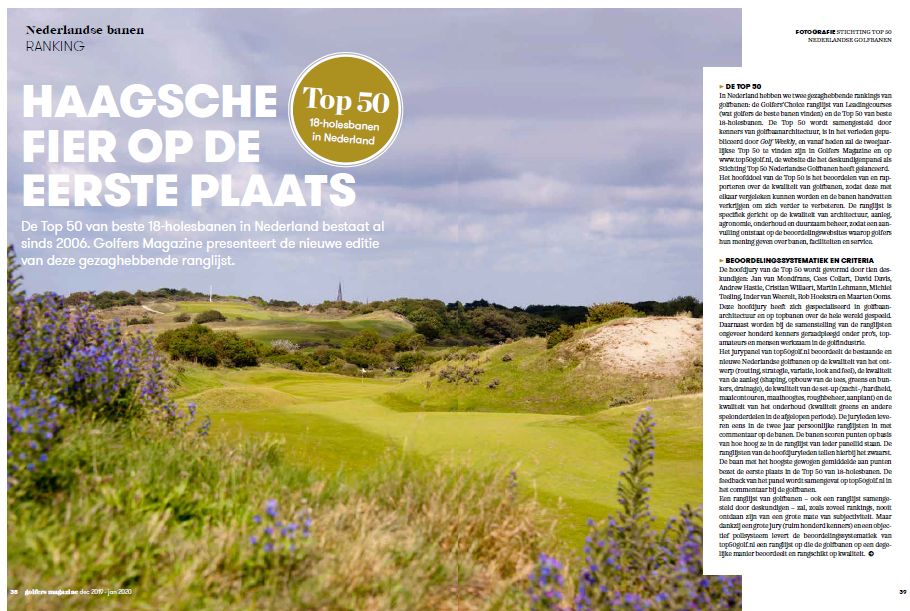 De nieuwe Top 50 van beste Nederlandse golfbanen vind je niet alleen op top50golf.nl maar ook in de nieuwe <a href="/GolfersMagazine/">golfersmagazine</a>.