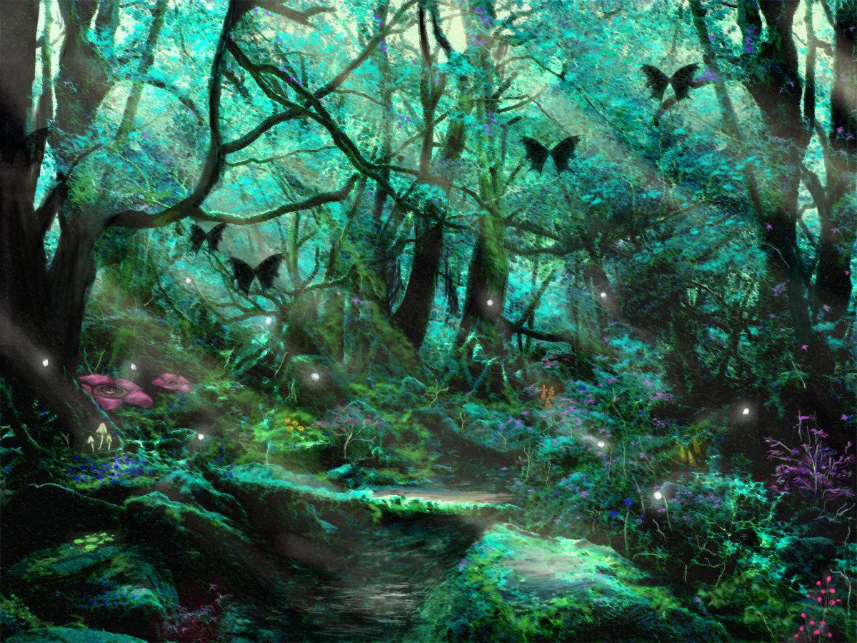 Syiori シオリ ドロップポップ ドロシー再生突破 おはようございます 今日の風景イラストは 妖精の森 です ずばり 妖精が住んでいそうな森 となります ﾟ ﾟ ﾉ 風景 背景 妖精 森