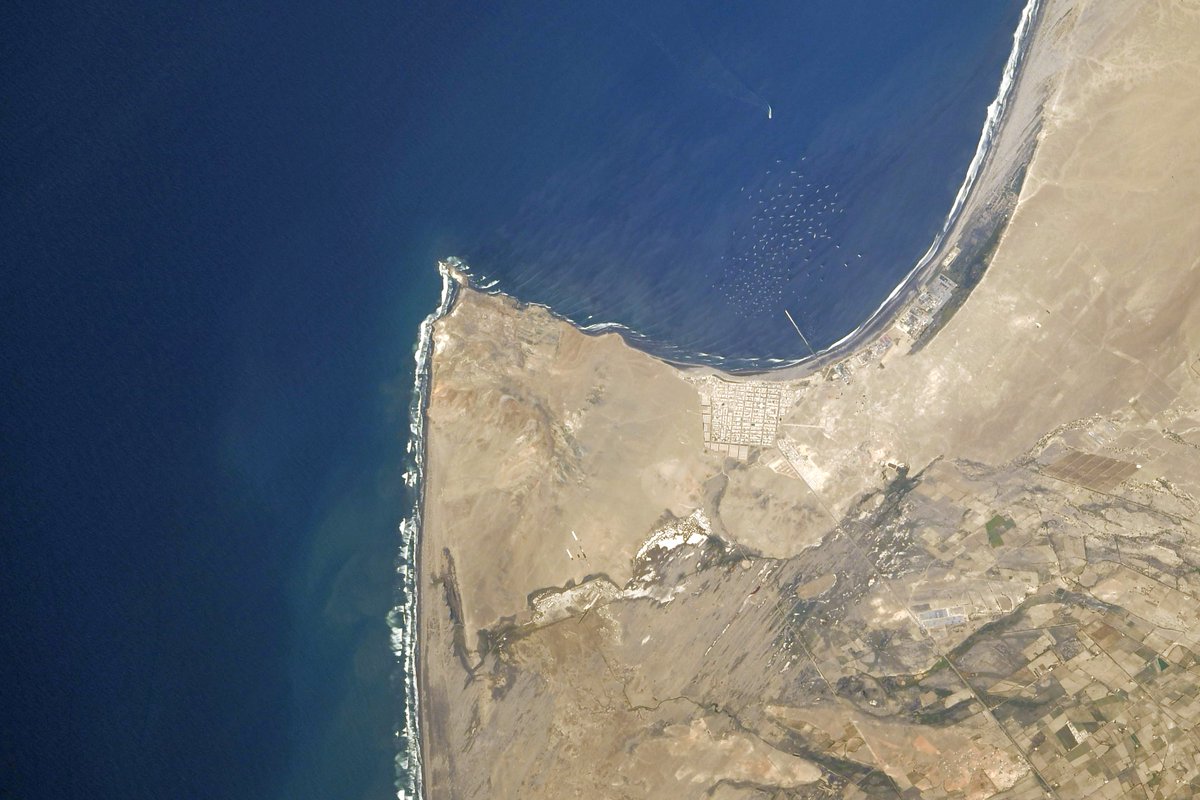Astro_Christina's tweet photo. Watching one of the longest left-breaking waves in the world from @Space_Station. #Chicama #Peru #SwellFromSpace https://t.co/uP9yKzRbOr