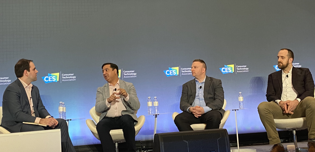 LiminalStrategy's tweet photo. OWI CEO @travisjarae asks his panel to debate whether #digitalidentity should be a consumer application or a golden cog in every organization’s #digitaltransformation strategy? #CES2020 https://t.co/vfdq38kYl9
