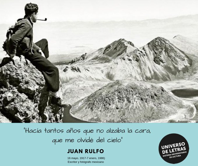 universoUNAM's tweet photo. #UniversoRecuerda a Juan Rulfo quien falleció un día como hoy de 1986. ¿Pedro Páramo o El llano en llamas? https://t.co/xOsA9nov9g