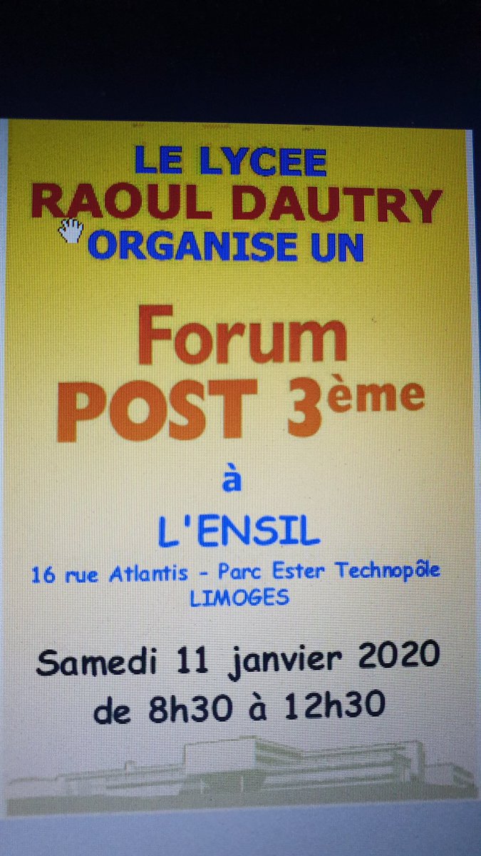 Venez nombreux au forum post 3ème organisé  par le lycée  Dautry