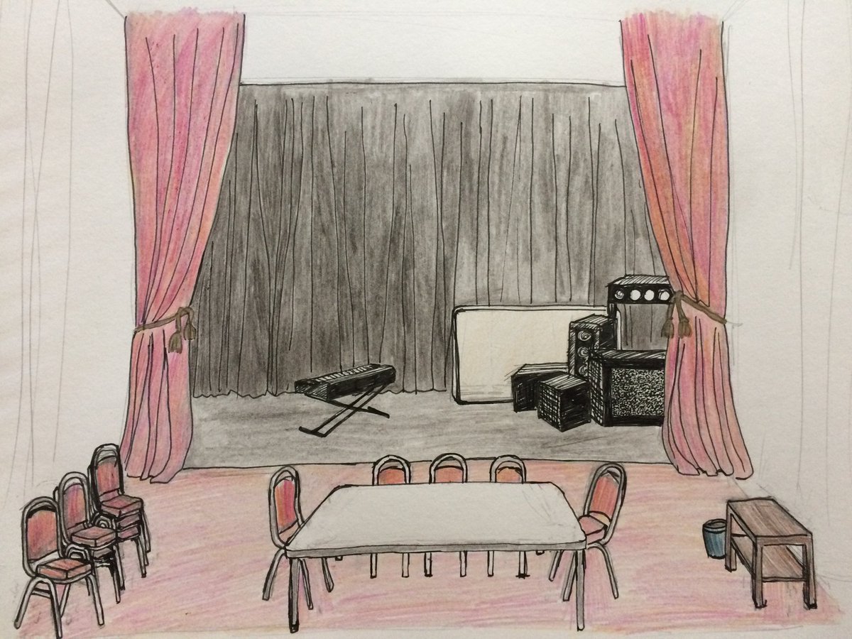 The ballroom of the Swan Hotel, Pendon (aka <a href="/thebonington/">Bonington Theatre & Cinema</a>, #Arnold #Nottingham) where Ten Times Table, <a href="/Ayckbourn/">Alan Ayckbourn</a> takes place later this month. #amdram #theatre #drama 22nd to 25th January