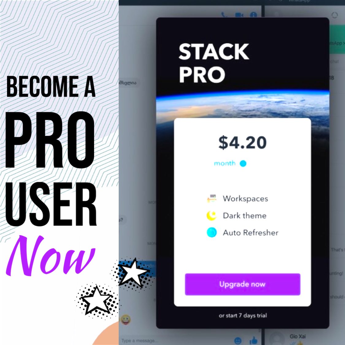 Stack_HQ's tweet photo. New Year, New Features 🤩 Stack PRO is here just for $4.2 a month or $42 a year🥳🚀 #subscribe #StackPRO https://t.co/Wmwm0K3uGc
