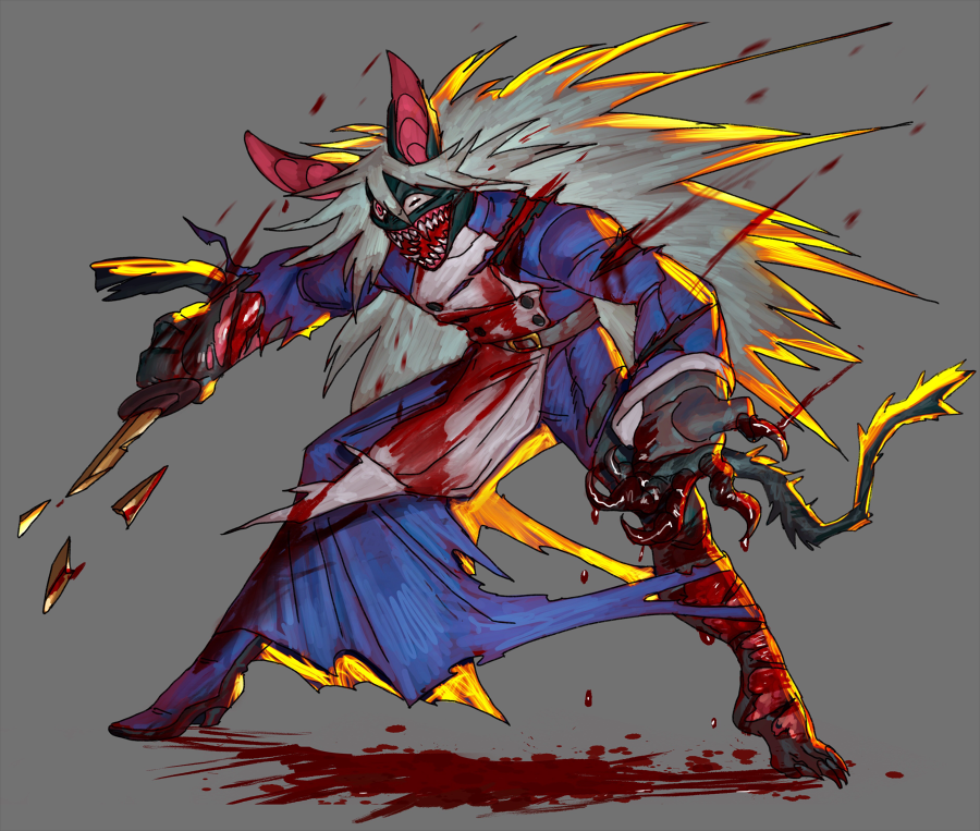 「Berserker Simeon!! It does not stop even」|目猫カラス(めみょう)@仕事募集中のイラスト