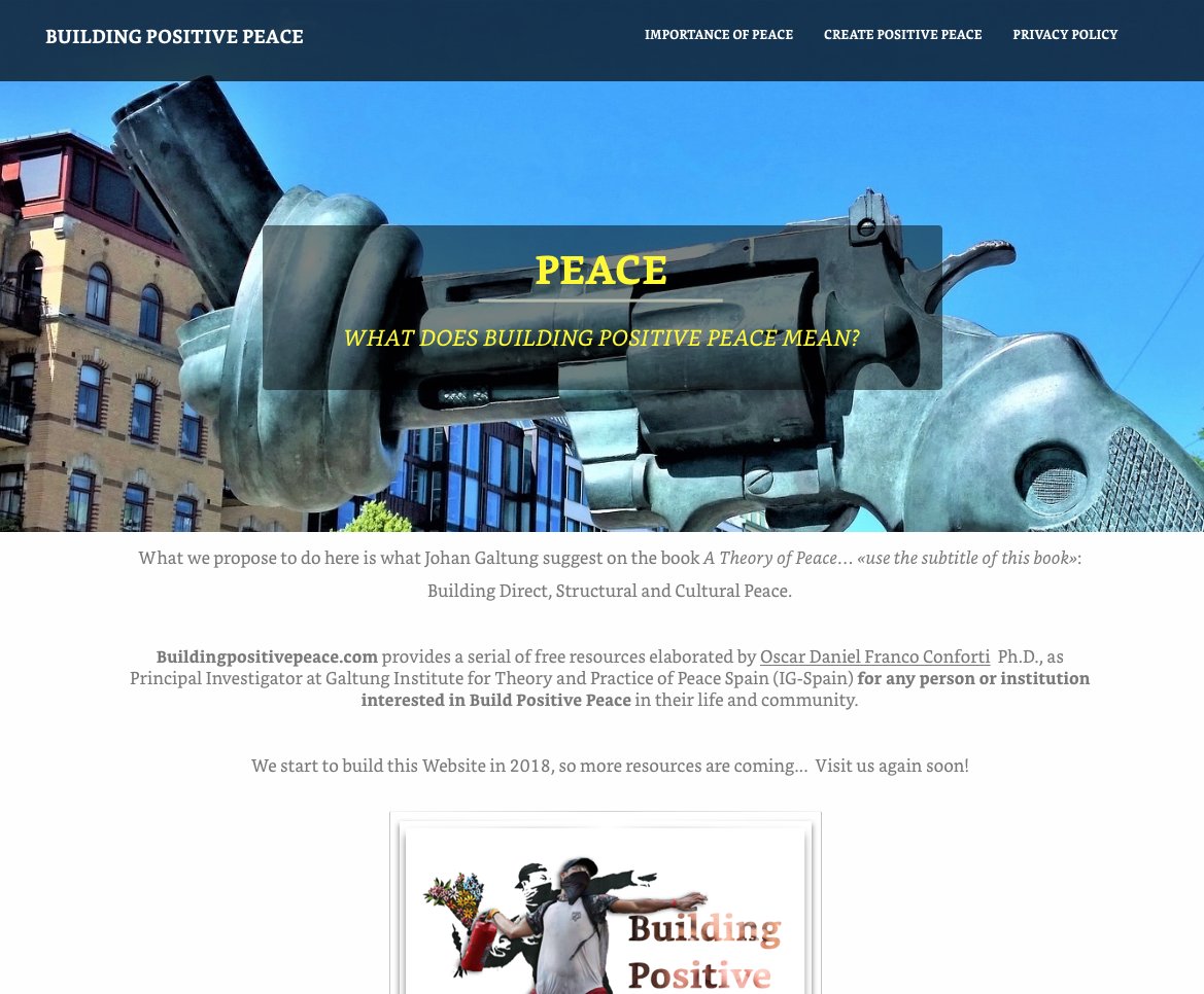 Mi nueva página web institucional BuildingPositivePeace.Org