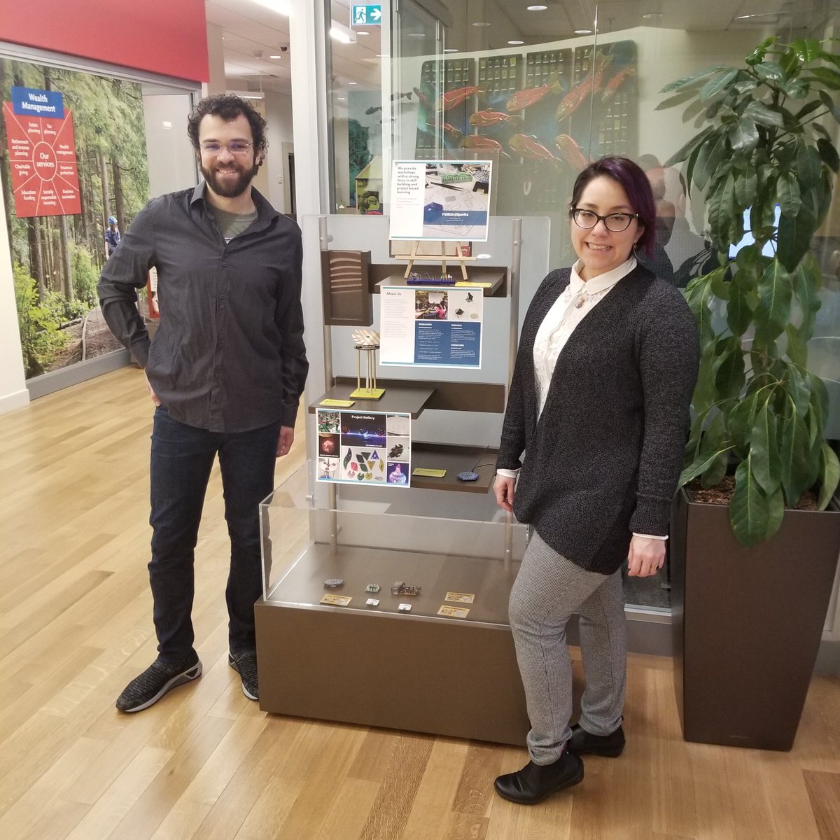 KayF8Adventures's tweet photo. #Branch16 @Vancity has a new and super fun #Showcase! #MeltonSparks is #smallbiz of engineers and artists. They create products that are interactive, functional, and beautiful. They also do STEAM Education with schools. I can't stop playing with their digital business card! https://t.co/HyULk3W8bc