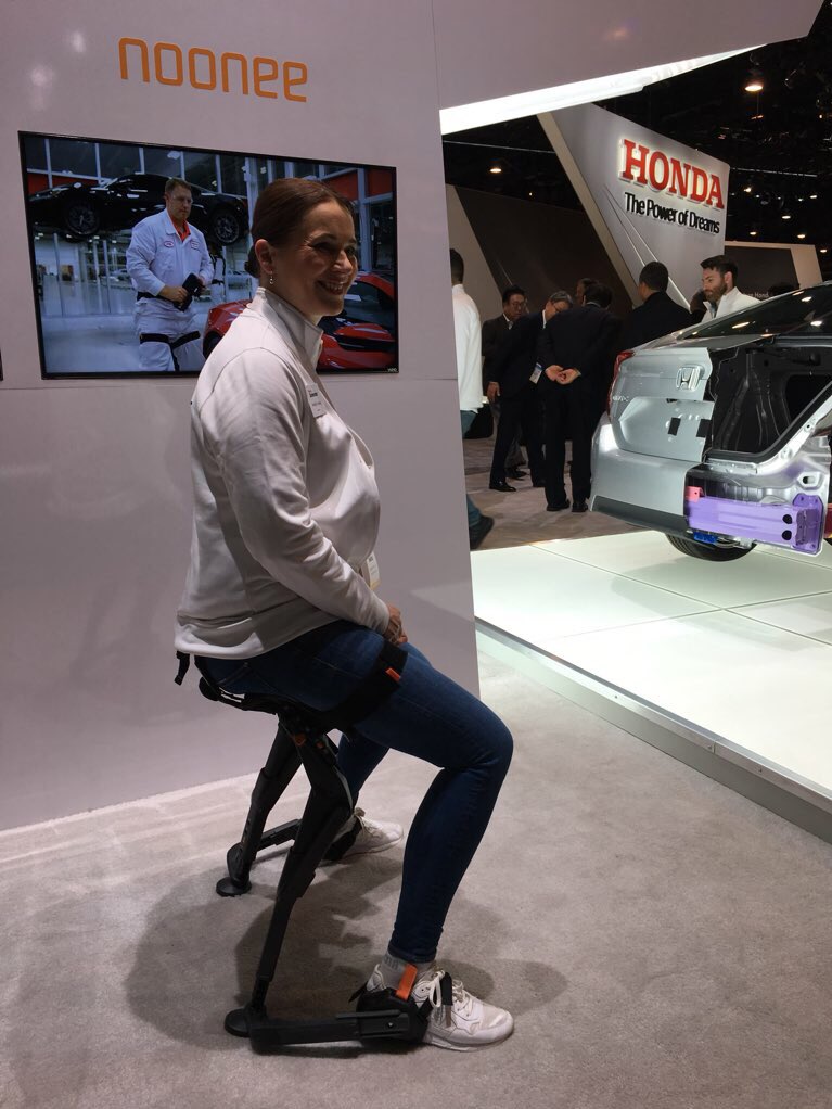 CuriosityLabPTC's tweet photo. Moving around in the coming decade will be less stressful on multiple fronts RT @HondaInnovation: Come check out “The Chairless Chair”, developed by #Noonee to reduce pressure on the body and help people work more safely. @CES #CES2020 https://t.co/cEFxSGk3nd