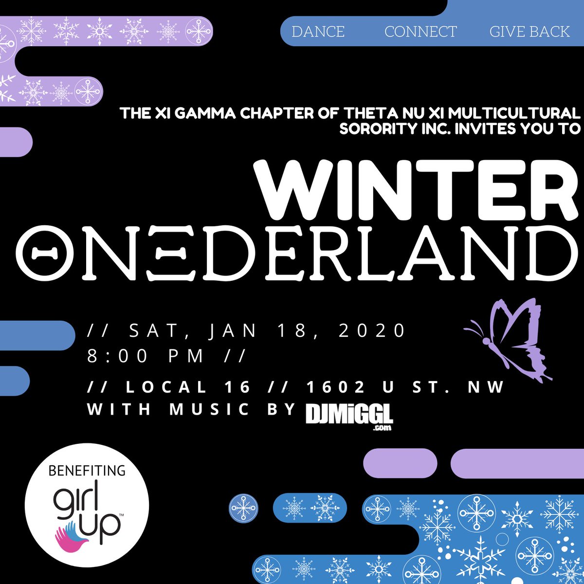 Make us part of your MLK weekend plans! Join the butterflies of the Xi Gamma chapter on Saturday 1/18 for a night of fun, connecting & giving back. Event details/specials/additional information: facebook.com/events/3216239…. We hope to see you there! ❄️ #ustreetdc #dcnightlife
