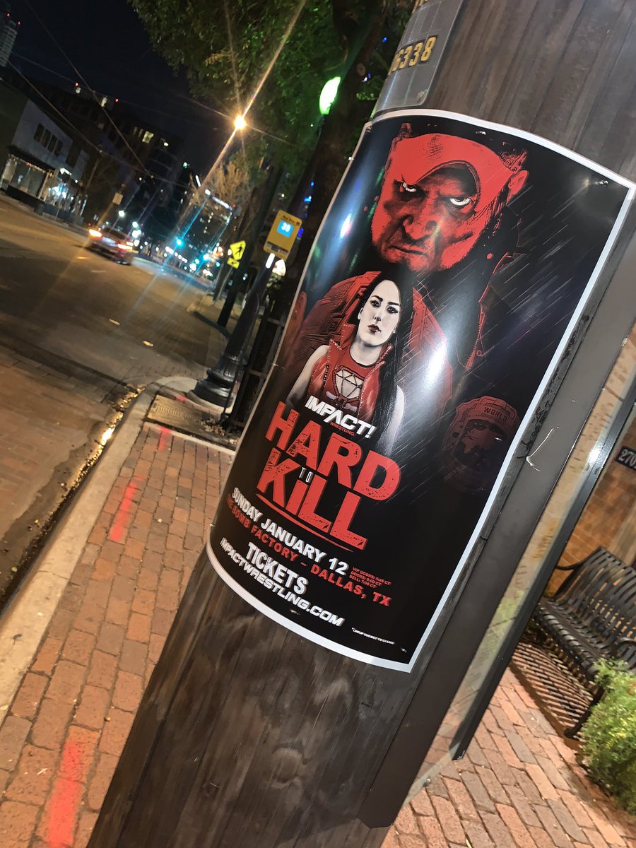 aO88's tweet photo. Last Night We Smashed #UpTownDallas With Posters &amp; Flyers For This Sunday January 14th @bombfactorydfw Feat. @IMPACTWRESTLING .. Take A Look #ImpactStreetTeam #DFW #ImpactWrestling ((Link In Bio 🎫)) https://t.co/Qk1YukB4nx