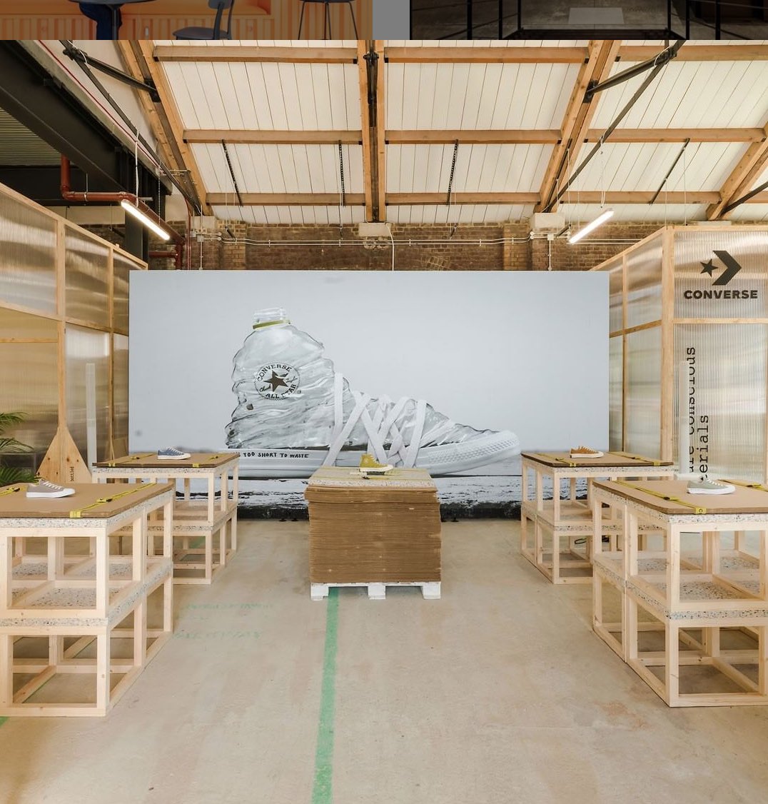 GetaPopUp's tweet photo. @SeenDisplays collaborated with @Converse to design a global campaign to launch the #ChuckTaylorRenewCanvas crafted out of 100% recycled polyester from used plastic bottles. https://t.co/KSpUQWZswb