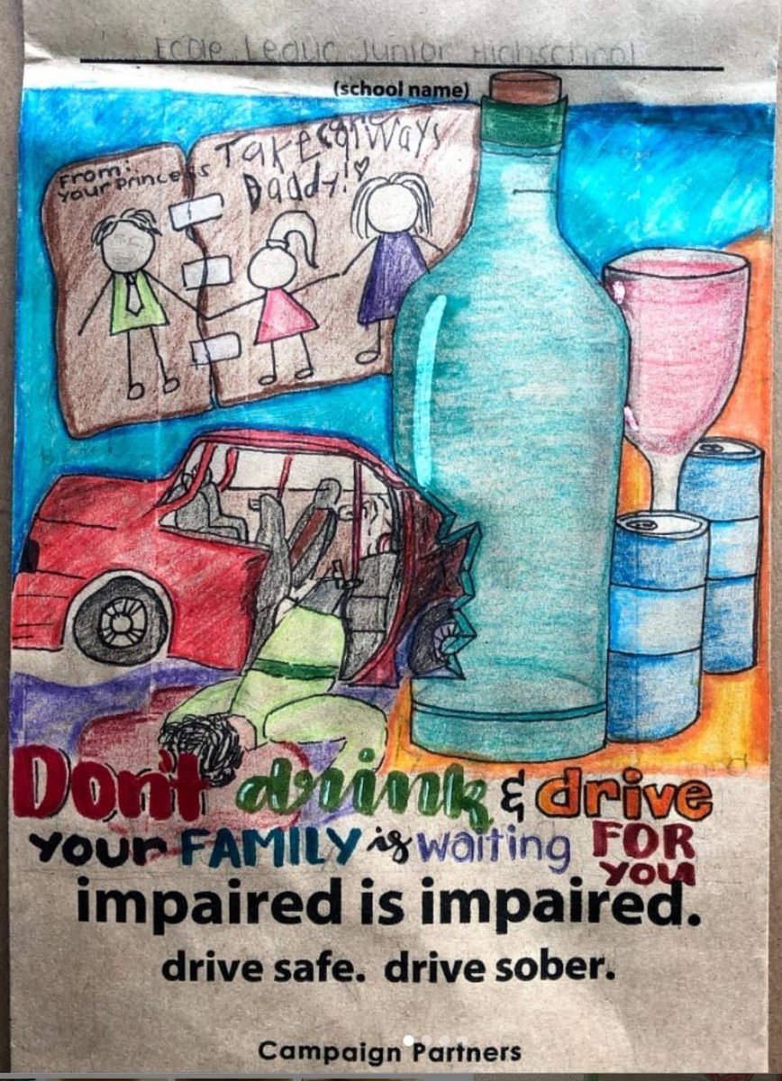 Congrats to the Grade 8 student from 
<a href="/ELJHS/">École Leduc Jr. High</a> on being one of our Weekly Winner winners in the SADD Liquor Bag Design Contest! 
<a href="/BlackGldSchools/">Black Gold School Division 🇨🇦</a>