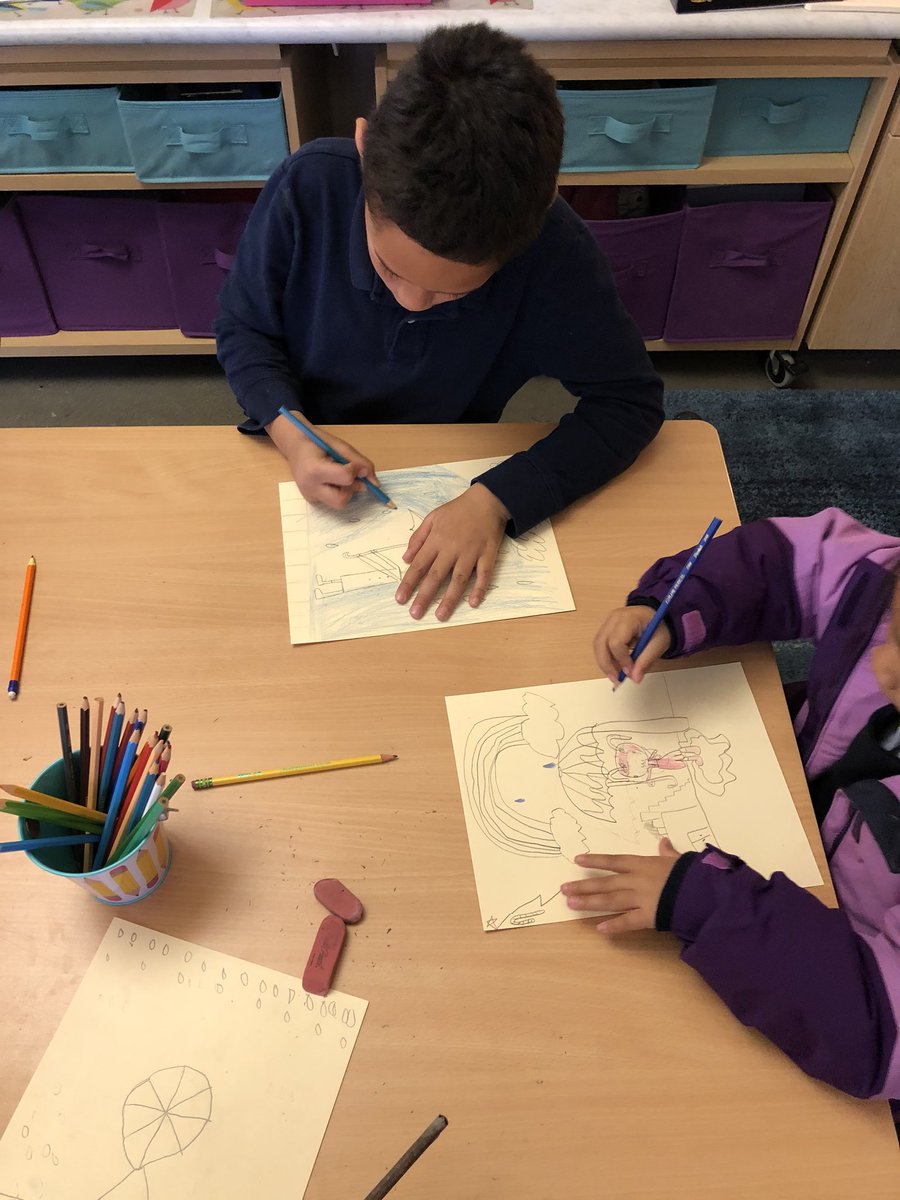 jpromorgan's tweet photo. First graders are singing in the rain with these adorable umbrella drawings! @westlakecharter βοΈ π #WCSArt #WCSFirstGrade #WCSJoyfulLearning https://t.co/06tUCtEseb