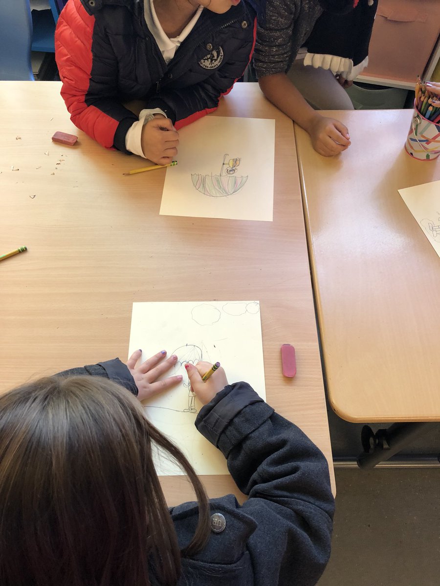 jpromorgan's tweet photo. First graders are singing in the rain with these adorable umbrella drawings! @westlakecharter βοΈ π #WCSArt #WCSFirstGrade #WCSJoyfulLearning https://t.co/06tUCtEseb