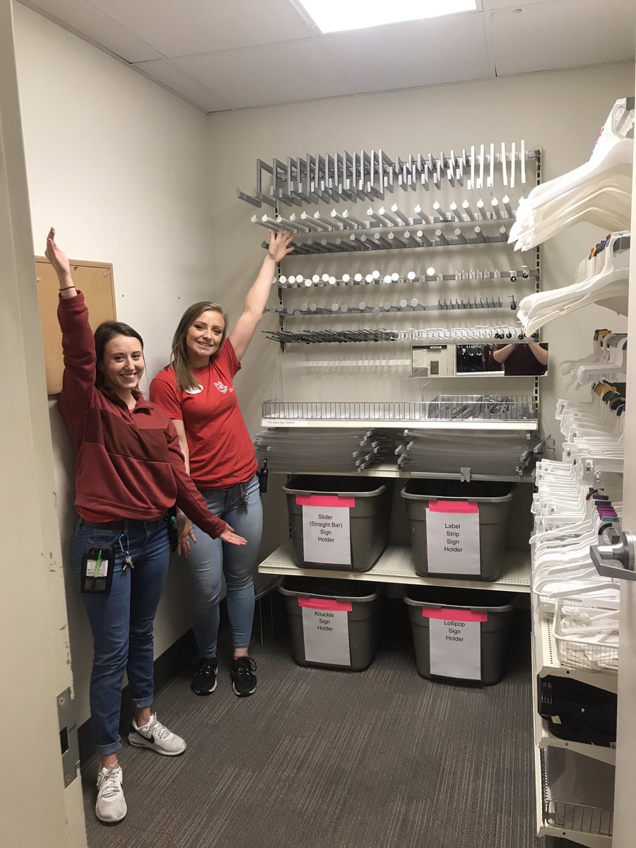 AcaTargetCam's tweet photo. Now this is what a fitting room closet should look like! The ladies and I gutted the whole room and Marie Kondo’d it! New year new fitting room, way to go team! #NewYearNewUs #CleaningUp #extraspace @ArynSmith68 @AmberJ718 @TGT_TylerHunt https://t.co/cLCsDFT6NN