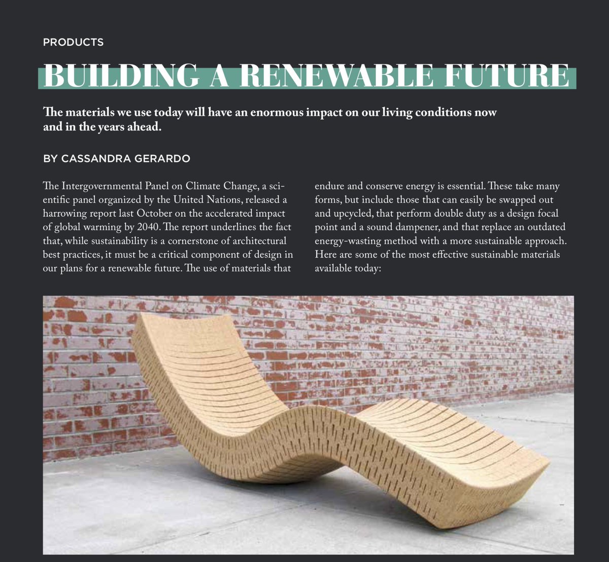 SVA_News's tweet image. Check out #SVA @DCrit alum Cassandra Gerardo's most recent piece published in @Oculus. 'Building a Renewable Future' featuring the cork furniture designs of Daniel Mihalik link.sva.edu/2s2f7B4 Apply to @Dcrit by Jan 15! bit.ly/2Qt9pl9  #designwriting #designresearch