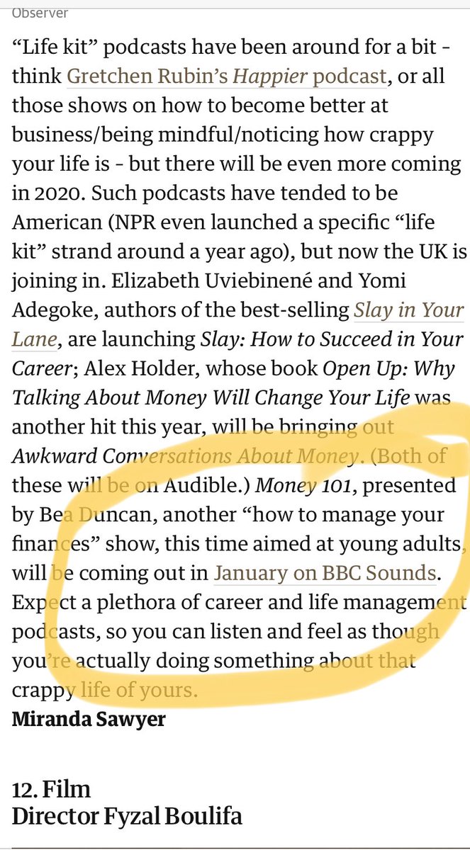 So great to see the BBC Sounds Money podcast I’m the money expert on get this mention in <a href="/guardian/">The Guardian</a> - #money101pod #risingstars yay <a href="/beaduncan_/">beaduncan.bsky</a>  🙌🏽 #money #journalist #moneyexpert @RenayRich