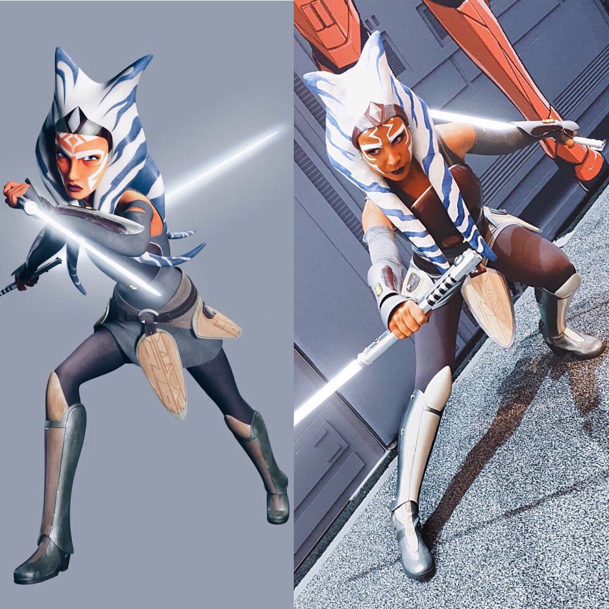 ReiKennex's tweet image. I’ll always be in awe of how majestically impactful and beautiful this character is. 👏🏻👏🏻 @dave_filoni 🧡 #TanoTuesday #sidebyside #ahsoka #ahsokaliveaction