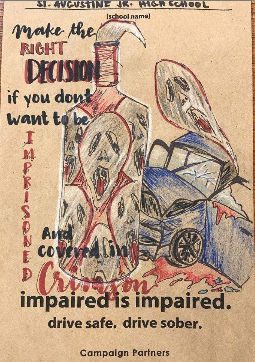 Congrats to the Grade 9 student from <a href="/st_augustine_AB/">St. Augustine School</a> on being one of our Weekly Winner winners in the SADD Liquor Bag Design Contest! @CCSD_edu