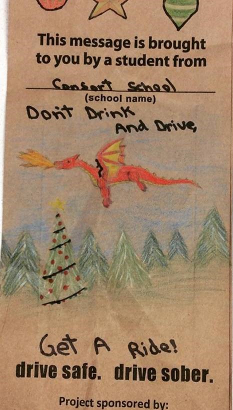 Congrats to the student from <a href="/ConsortSchool/">Consort School</a> on being one of our Weekly Winner winners in the SADD Liquor Bag Design Contest! <a href="/plrd25/">Prairie Land School Division</a>