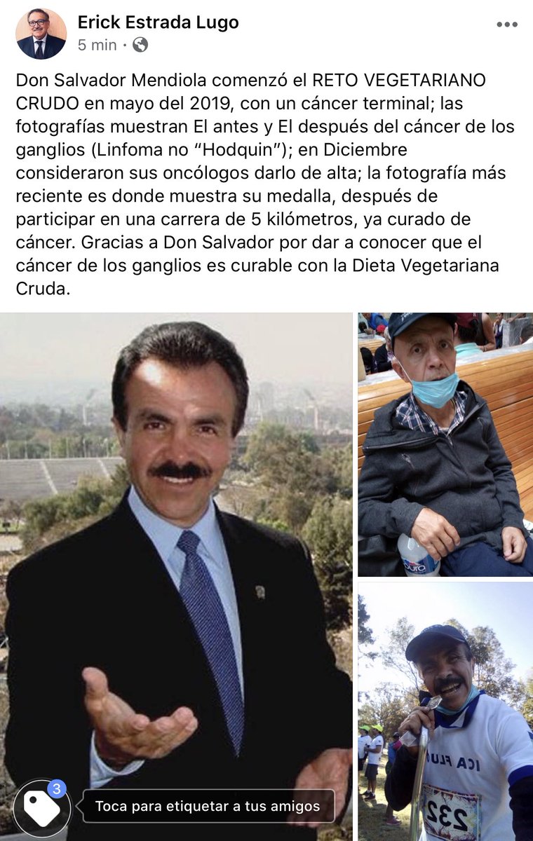 HerbolariaErick's tweet photo. Gracias Don Salvador por mostrar los resultados del RETO VEGETARIANO CRUDO. https://t.co/Nttom1Ib1J