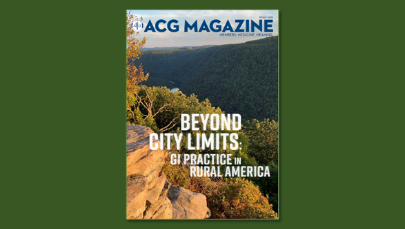 AmCollegeGastro's tweet photo. #ACGMAGAZINE "Beyond City Limits: GI Practice in Rural America" has a reflection by ACG Past Prez Dr. Chesley Hines on his work as locum tenens. Dr. Justin Kupec writes about pride in his work at West Virginia University Medicine and its role in the state.
https://t.co/wuHY0ctwsl https://t.co/ENgtX1w0K0