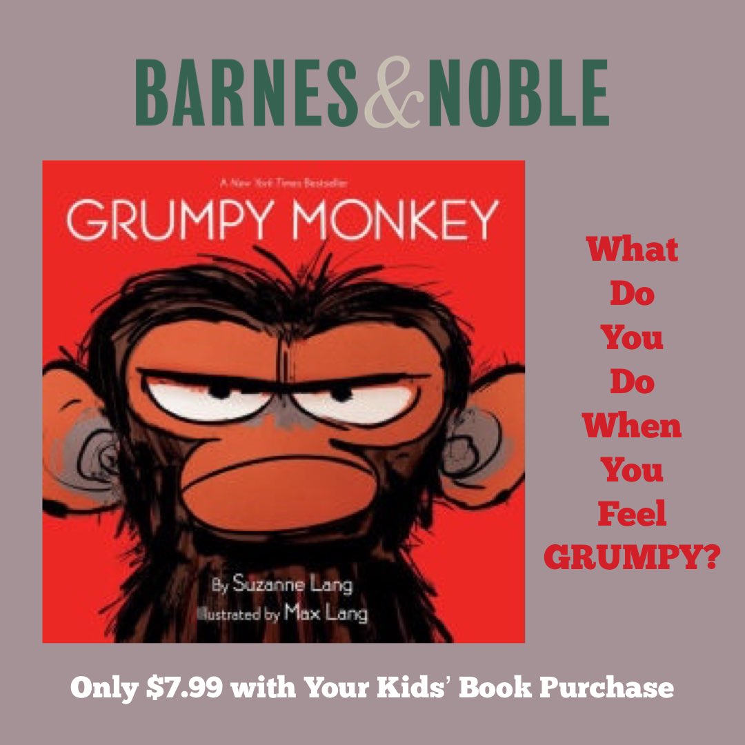 BNVenturaCA's tweet image. Jim feels grumpy. What should he do? #GrumpyMonkey #barnesandnoble