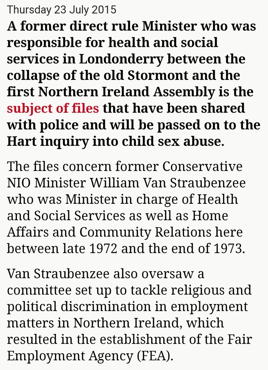 After the initial Wanless search of gov't files, additional unregistered data incriminating van Straubenzee, Leon Brittan, Peter Hayman and Peter Morrison was retrieved at the request of the relentless child abuse campaigner and Yardley MP John Hemming. https://www.theguardian.com/politics/2015/jul/22/leon-brittan-westminster-child-abuse-files