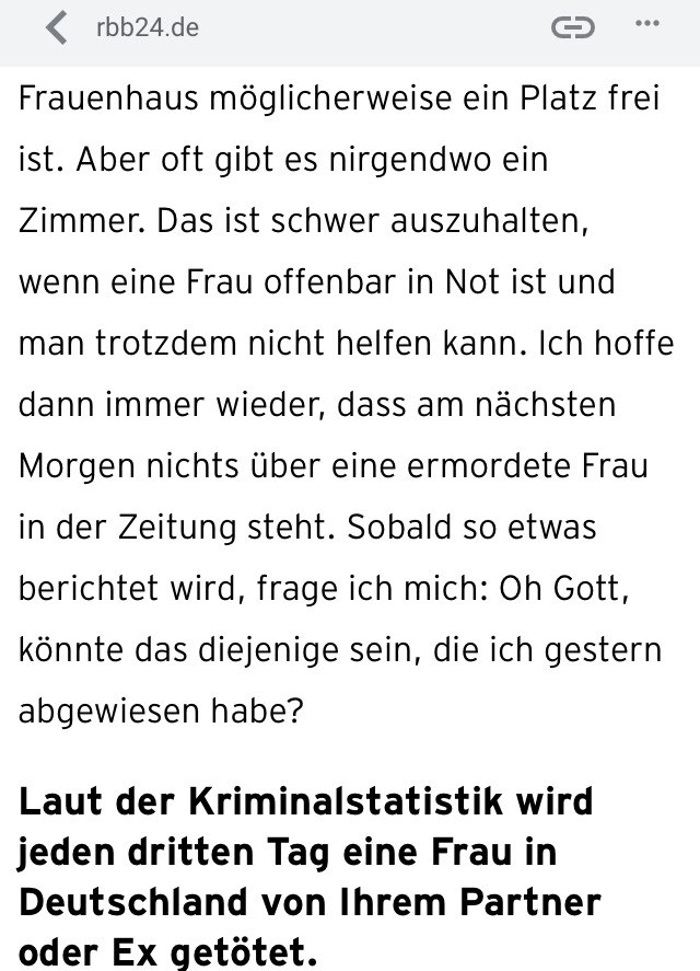 Lange nicht mehr so schlimme Sätze gelesen. Aus dem Alltag eines (unterfinanzierten) Frauenhauses: [TW: Femizid] rbb24.de/panorama/beitr…