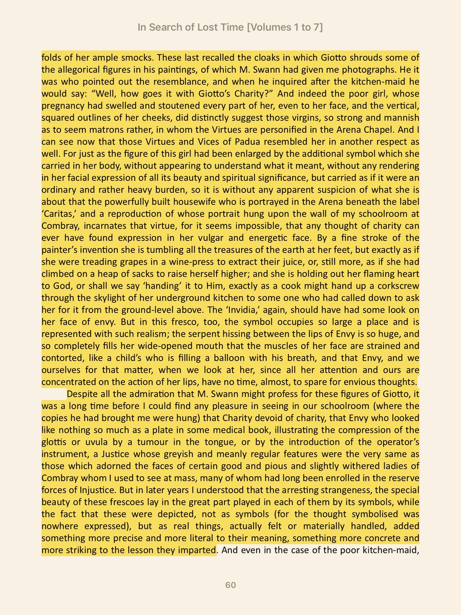 Jaapjelle1's tweet photo. What a wonderful adventure this #Proust2020 project is! I am absolutely loving it. For my fellow Proustians who read this passage but perhaps don’t know the Giotto fresco’s involved, here are Envy and Caritas (“as a cook might hand up a corkscrew..”). https://t.co/XLgBFnstTx