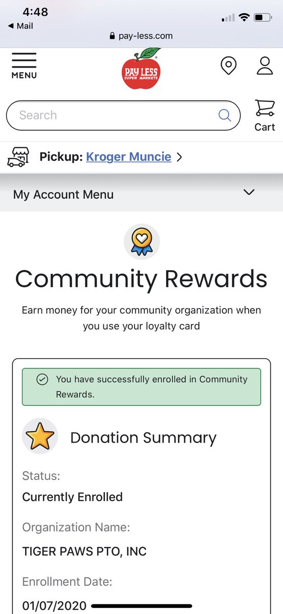 TeamShivelyK's tweet photo. With two growing boys, I shop here all the time.  All. The. Time.  I just linked my loyalty card to Tiger Paws PTO through Kroger’s Community Rewards program.  This is amazing!  Kroger will donate 10% of my total back to our PTO.  Check out Tiger Paws January email for the link. https://t.co/2kdDh61tfg