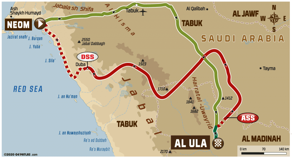 RaidduLion's tweet photo. #Dakar2020 - Etape et ordre de départ de la spéciale du jour

Mercredi 8 janvier

Etape 4 - Neom > Al-'Ula
Liaison : 219 km
Spéciale : 453 km
Total : 672 km

Départ SS4⏱ 

19e - Lachaume/Polato - #330 - 10h27m (fr 08h27m) https://t.co/U5zA5MW25p