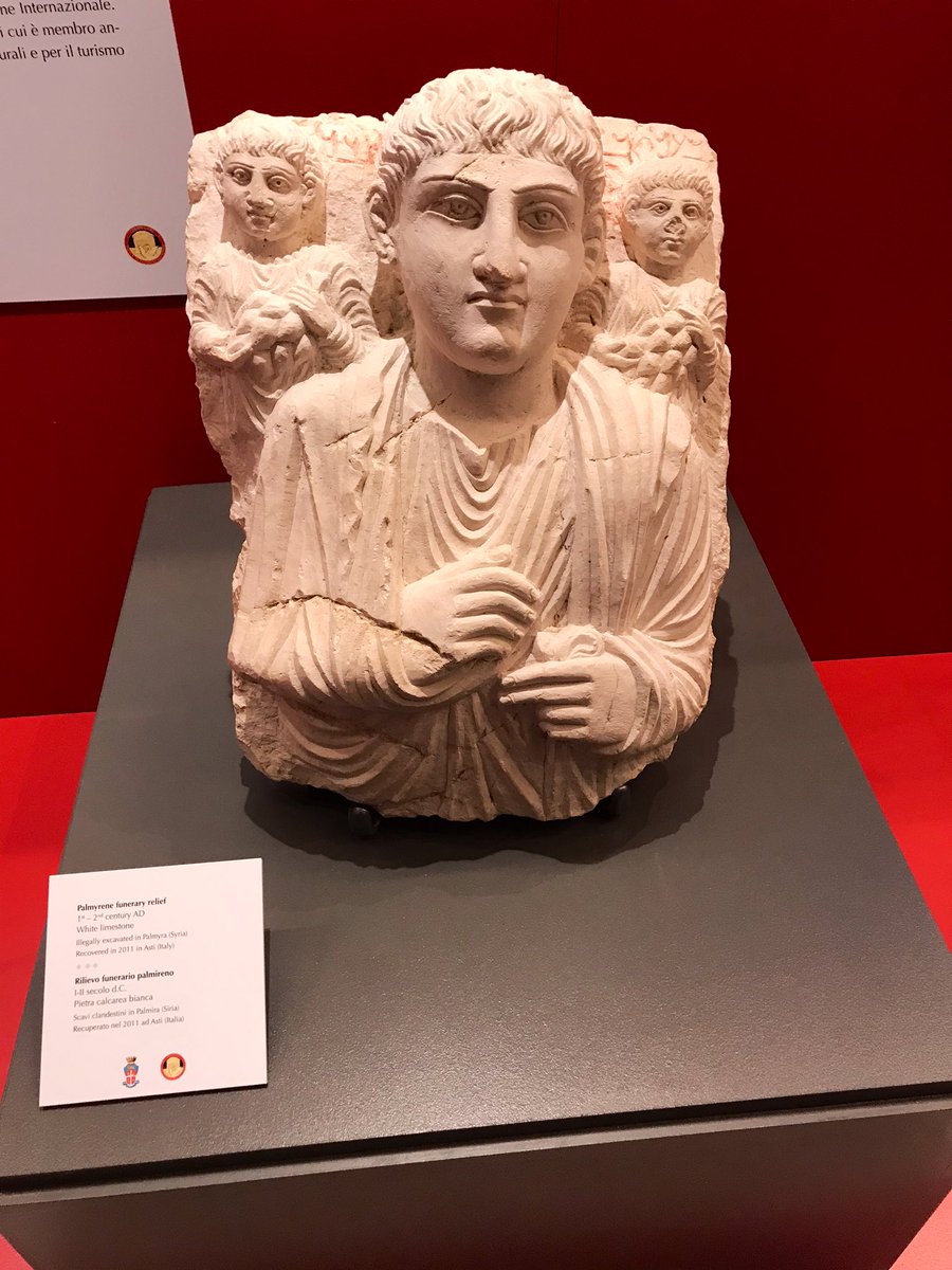 KvanOosterom's tweet photo. At opening exhibition “Recovered treasures, the art of saving art” hosted by @MAZappia PermRep Italy.
During our #SplitTerm on the Security Council @ItalyUN_NY showed great leadership on protection of cultural heritage in conflict, resulting in UNSC resolution 2347. https://t.co/DQ1X3gJ4hx