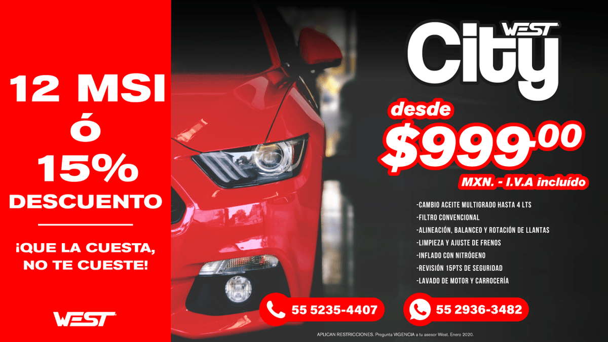 west_mexico's tweet photo. Aprovecha que nuestras promociones continuan.
Todos los servicios y llantas, están a 12 MSI o 15% de descuento con cualquier forma de pago.

Pregunta a tu asesor WEST 😉 https://t.co/3O5qw8V4eE
