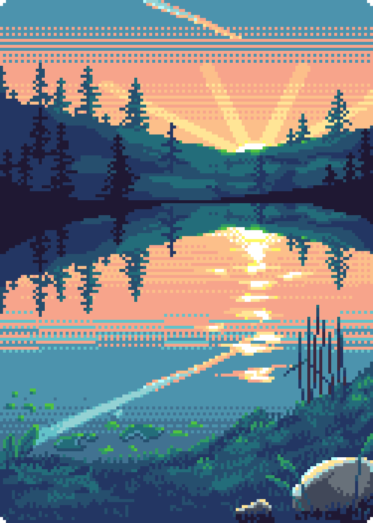 Pixilart - 32x32 sunset by KennyNeko