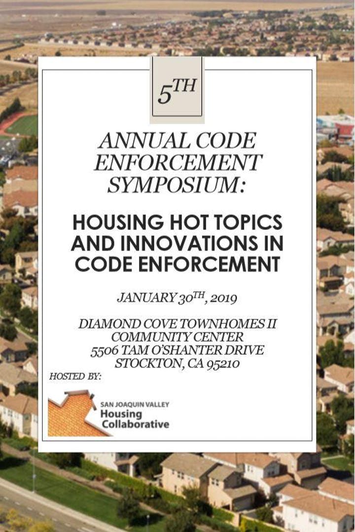 SJVHC's tweet photo. You don't want to miss the 5th Annual Code Enforcement Symposium 🏡Register today @ https://t.co/V1GY2gcgEs https://t.co/5TO189oMzE