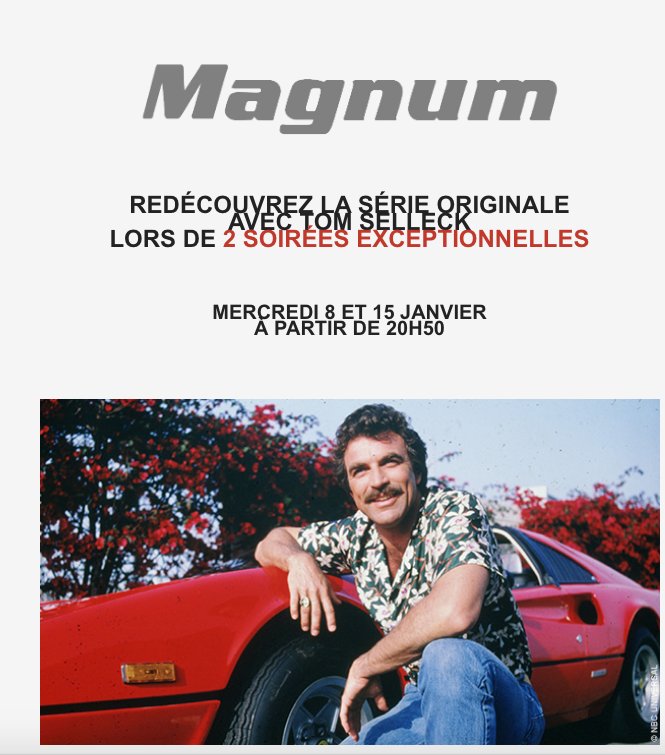 csommet's tweet photo. @courbet_julien Rendez-vous alors le 8 et le 15 à partir de 20h50 sur @TVBreizh 👍 #magnum #loriginal #TomSelleck https://t.co/DdVXprJinq