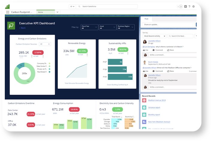 Benioff's tweet image. Salesforce Sustainability Cloud helps companies reduce their carbon footprint &amp;amp; develop sustainable supply chains. Track, analyze, &amp;amp; report environmental data to help reduce your carbon emission &amp;amp; drive sustainability. Take steps toward carbon neutrality. salesforce.com/products/susta…