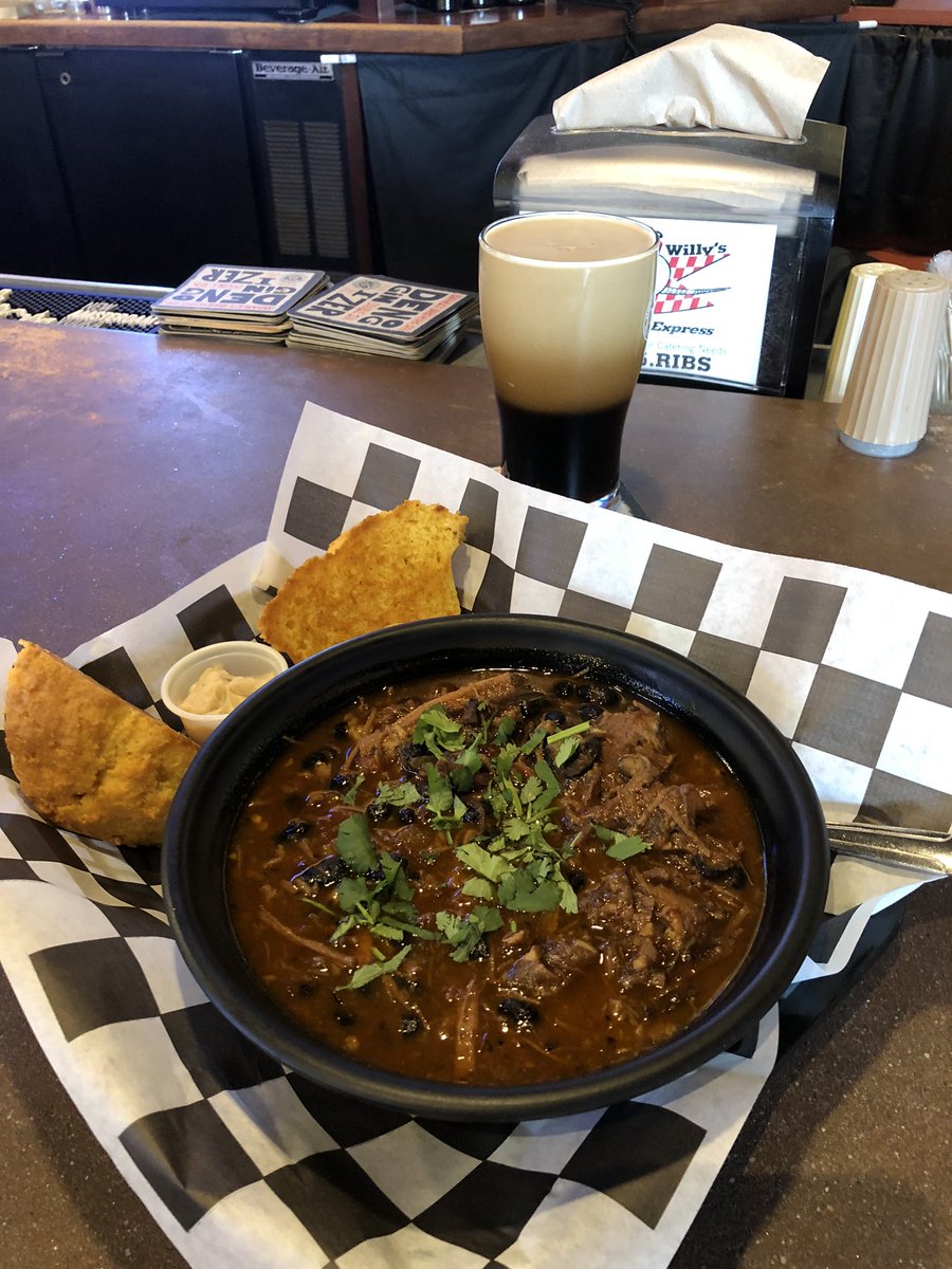 <a href="/SeismicBrews/">Seismic Brewing</a> Seismosaurus BA Porter with <a href="/ArmadilloWillys/">Armadillo Willy's Bbq</a> Chili.  A winter’s delight.