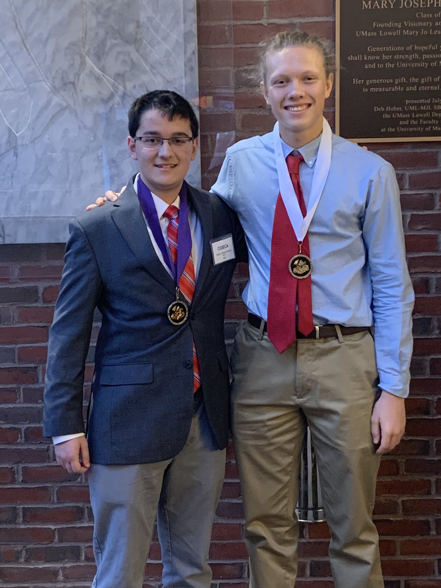 Great day for GD at UML for the MA DECA District 5 Conference. Congratulations to Pedro Torres-Paraizo &amp; Harald Gemmel for earning medals! <a href="/LSChesson/">Laura Chesson</a> @GDPrincipal <a href="/GDGuidance/">GDRHS Guidance</a> <a href="/GDBoosters/">GD Athletic Boosters</a> @SRO_OmarConnor <a href="/mass_DECA/">Massachusetts DECA</a>