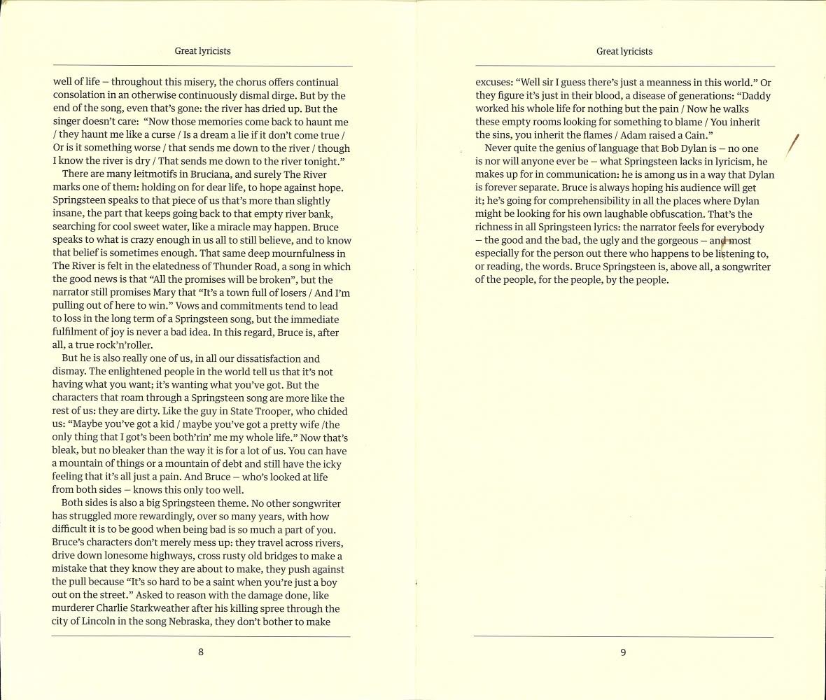 RIP #ElizabethWurtzel 
The Observer’ın Springsteen şarkı sözü kitapçığına yazdığı önsözüyle