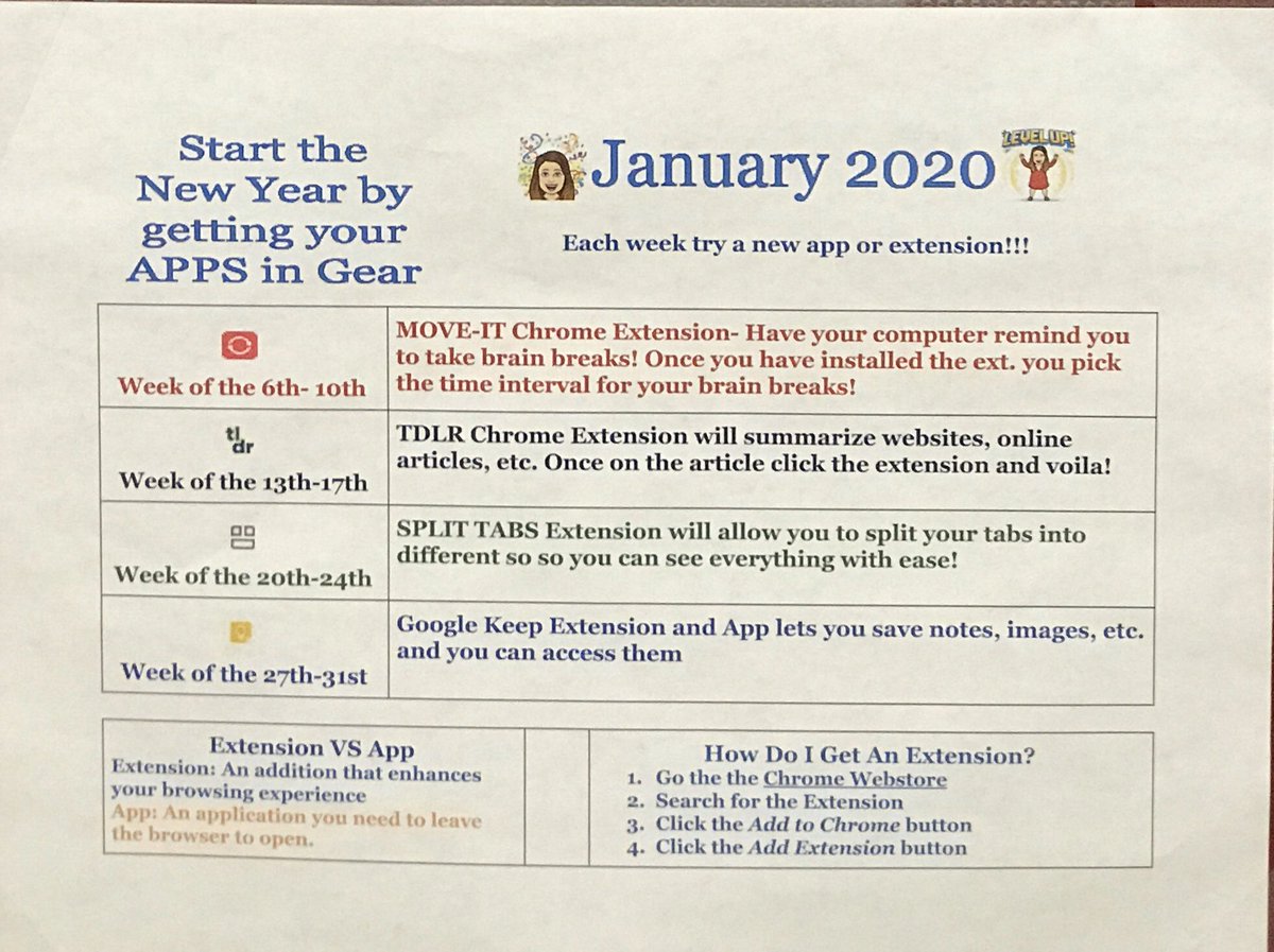 MissFrischkorn's tweet photo. Start the New Year with your APPS (and extensions) in Gear! #edtech #gettingtechiewithit @roundraccoons @mymcpsva https://t.co/wEljRsPIsv