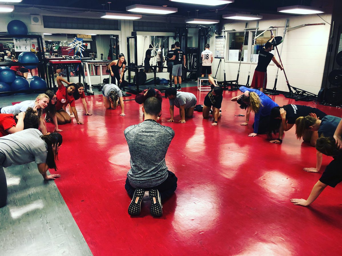 N_W_Strength's tweet photo. Great showing from the Girl’s Water Polo today! Keeping their shoulders healthy with mobility work. Excited for their season! #niwestrong https://t.co/bVqmbTfHNF