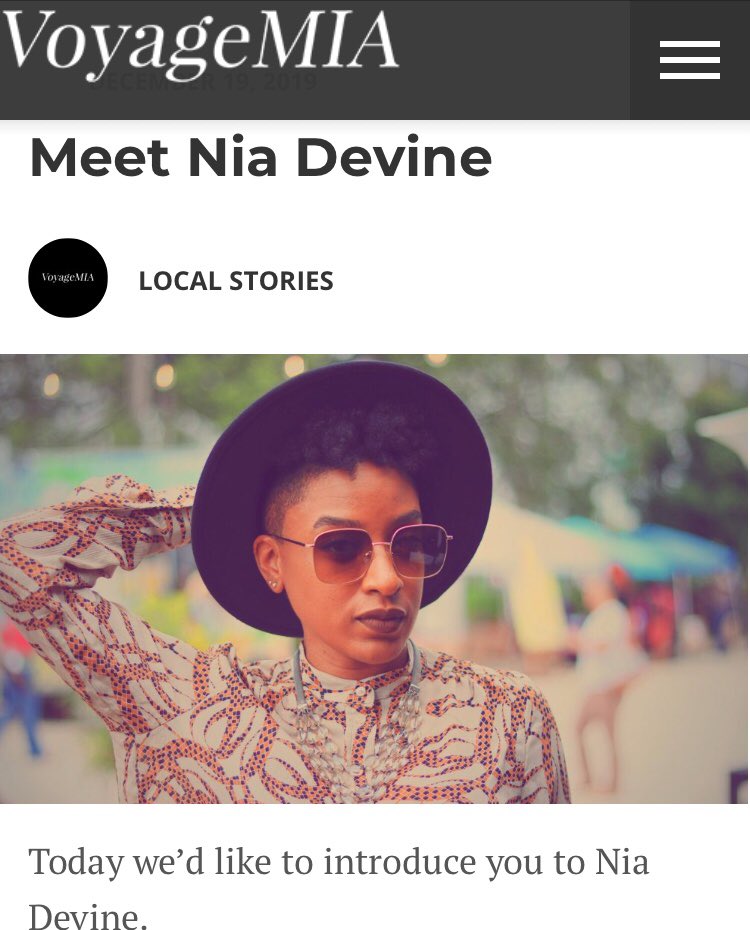 MIAMI, FL- Client <a href="/niadevine1/">Nia Dēvine</a> was featured in <a href="/VoyageMIAmag/">Voyage MIA</a> , thank you to Erika for the opportunity!